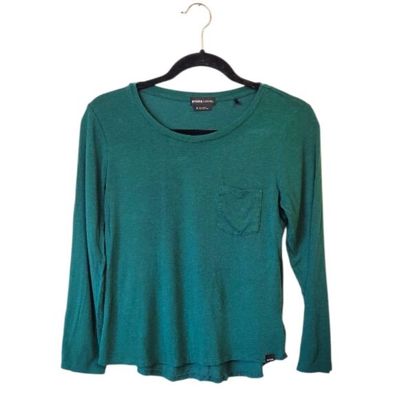 Prana Women's Emerald Green Tencel Modal Basic Long Sleeve T-Shirt Size S - Picture 1 of 5